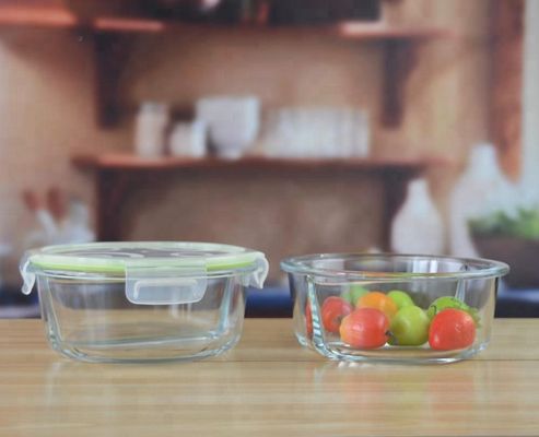 Kalite Two Pots Borosilicate Clear Glass Storage Jars , Glass Bowls With Lids Fabrika