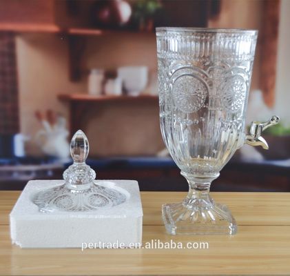 Kalite Deep Cutted Engraved 5l Glass Jar With Lid . Glass Food Storage Jars Fabrika