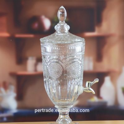 Kalite Deep Cutted Engraved 5l Glass Jar With Lid . Glass Food Storage Jars Fabrika