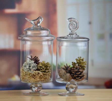 Kalite Bird Handle Glass Canister With Lid Fabrika