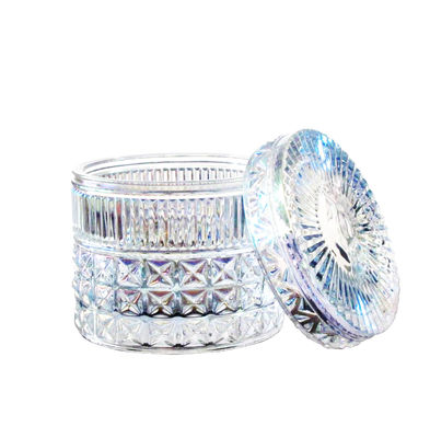 Kalite Embossed Diamonds Pattern Glass Storage Jars With For Candle Fabrika