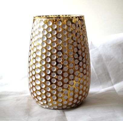 Kalite 3 Size Silver Color Egg Shape Glass Candle Holders Fabrika