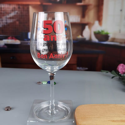Kalite Clear 1 Litre Giant Wine Glass With Anniversary Decor Fabrika